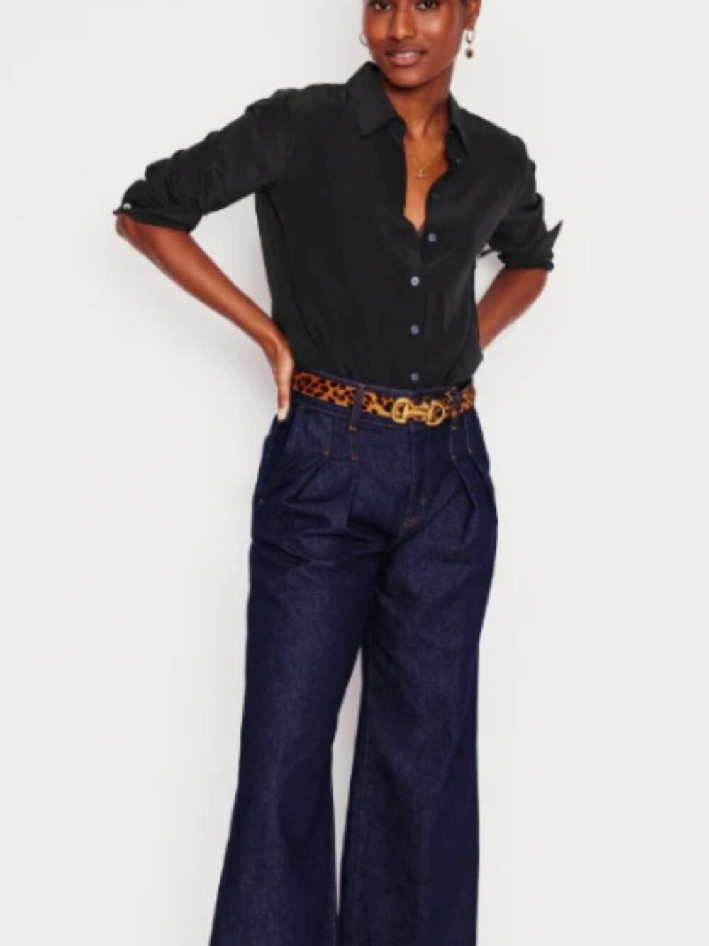 Boden Women’s Sienna Silk Shirt- Black 2R - Picture 1 of 4